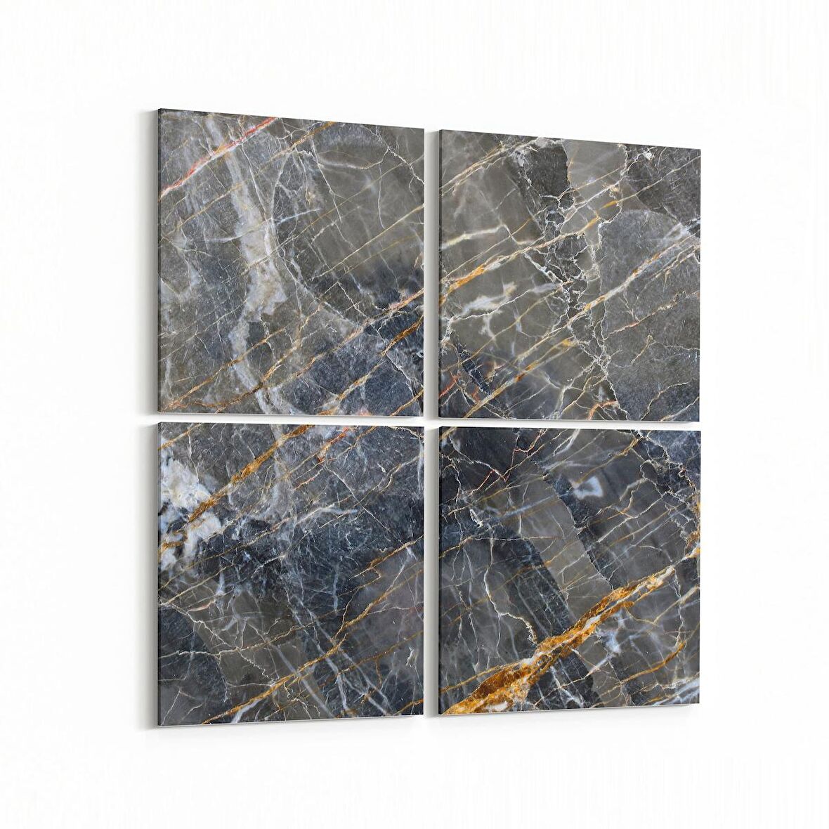 Olla 16704K4 Mermer Desen Görsel Kare 4'lü Kanvas Tablo (Ölçü: 65X65)