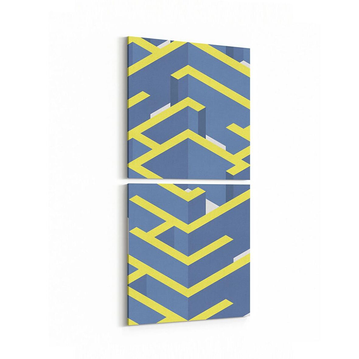 Olla 10342K2D Abstract Görsel Kare 2'li Dikey Kanvas Tablo (Ölçü: 30X65)