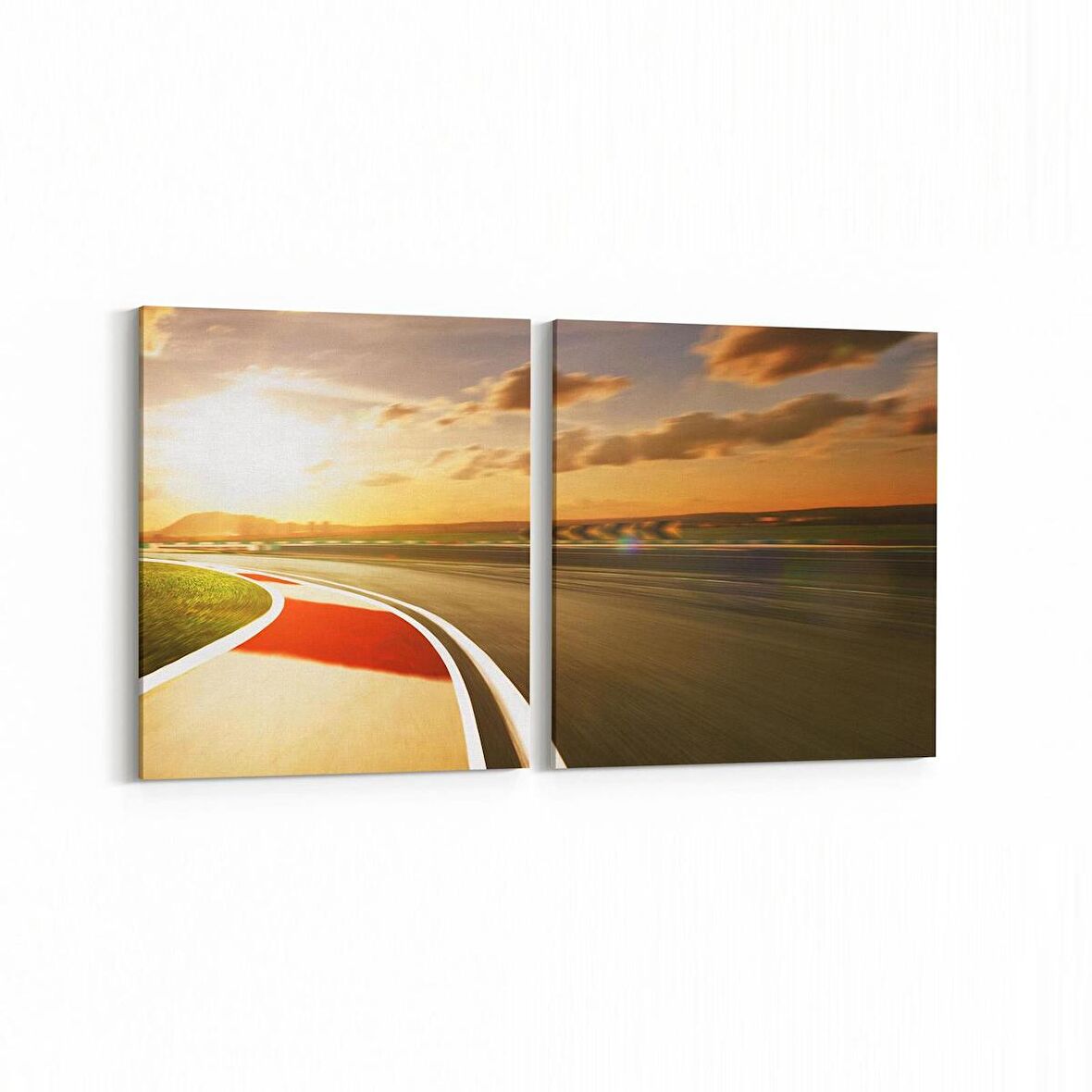 Olla 13944K2Y Doğa / Manzara Görseli Kare 2'li Yatay Kanvas Tablo (Ölçü: 125X60)