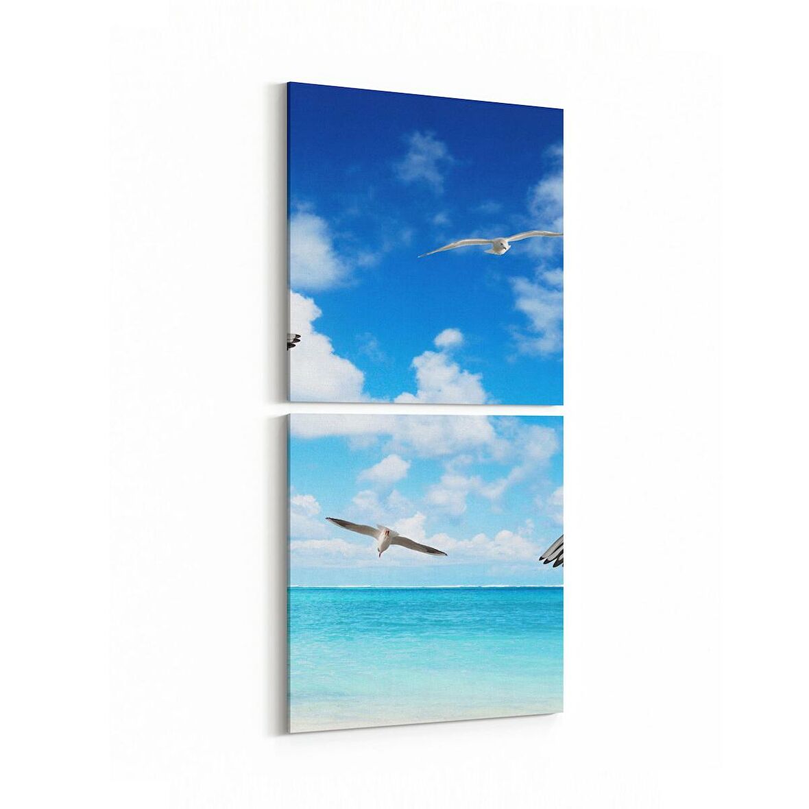 Olla 13329K2D Doğa / Manzara Görseli Kare 2'li Dikey Kanvas Tablo (Ölçü: 30X65)