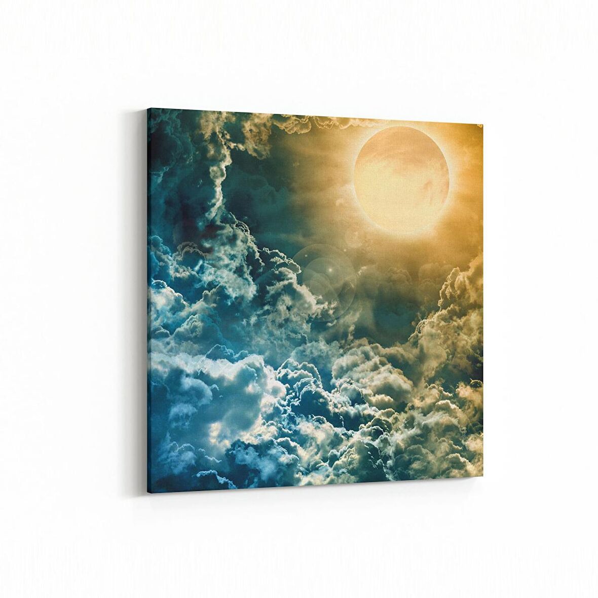 Olla 14881K Gece Gökyüzü Görseli Kare Kanvas Tablo (Ölçü: 60X60)