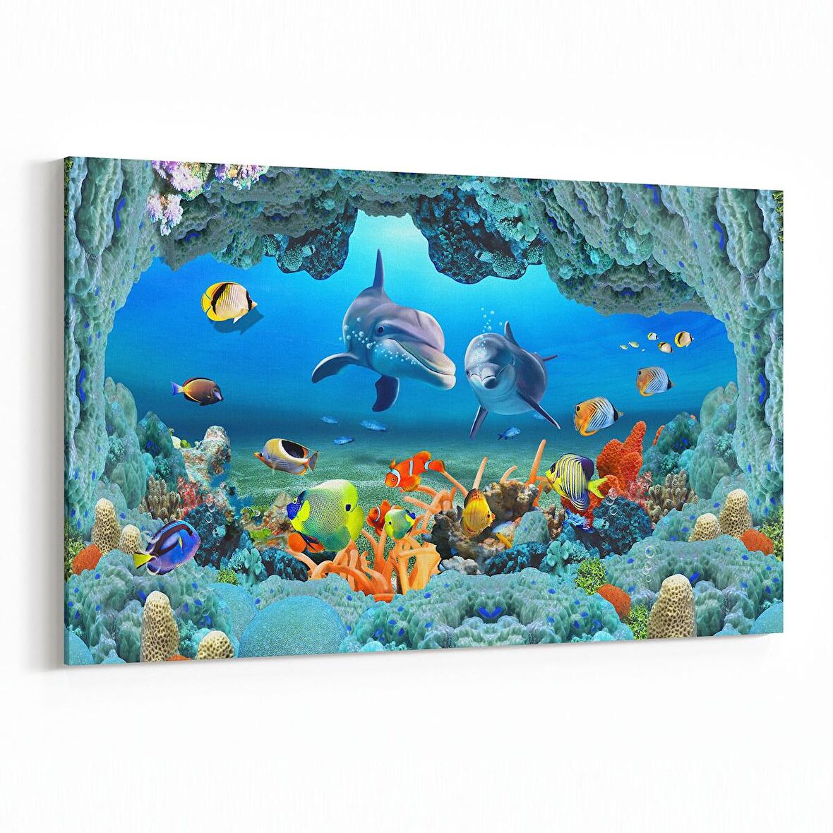 Olla 12082Y Akvaryum / Balık Görseli Yatay Kanvas Tablo (Ölçü: 30X20)