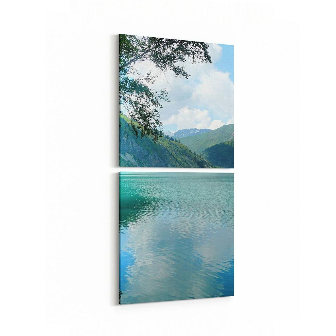 Olla 14242K2D Doğa / Manzara Görseli Kare 2'li Dikey Kanvas Tablo (Ölçü: 30X65)