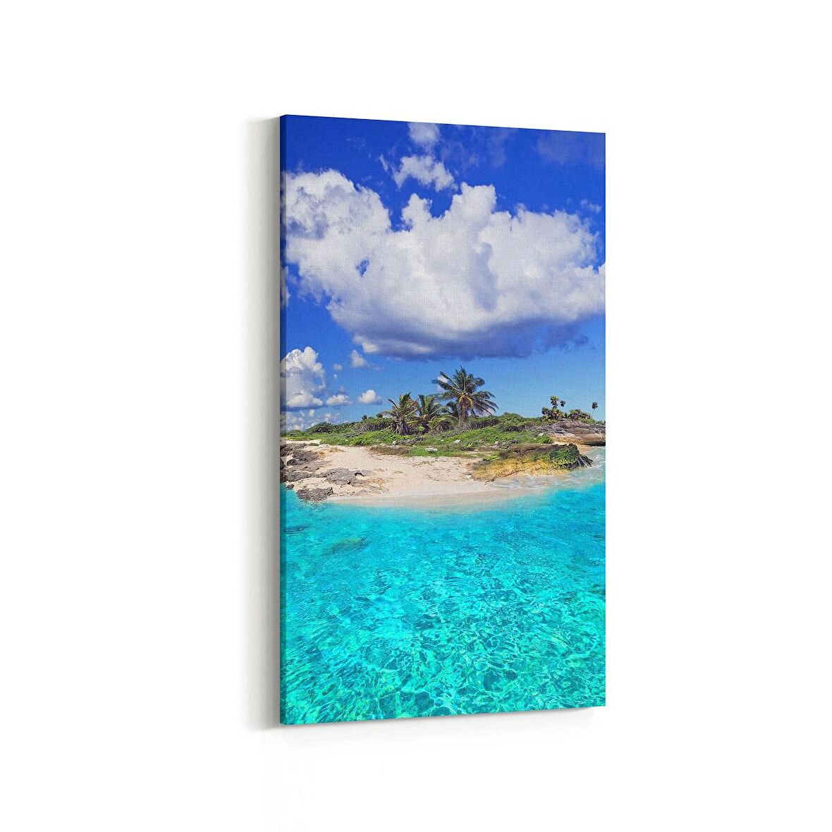 Olla 16454DD Kumsal / Sahil Görseli Dikey Dar Kanvas Tablo (Ölçü: 30X60)