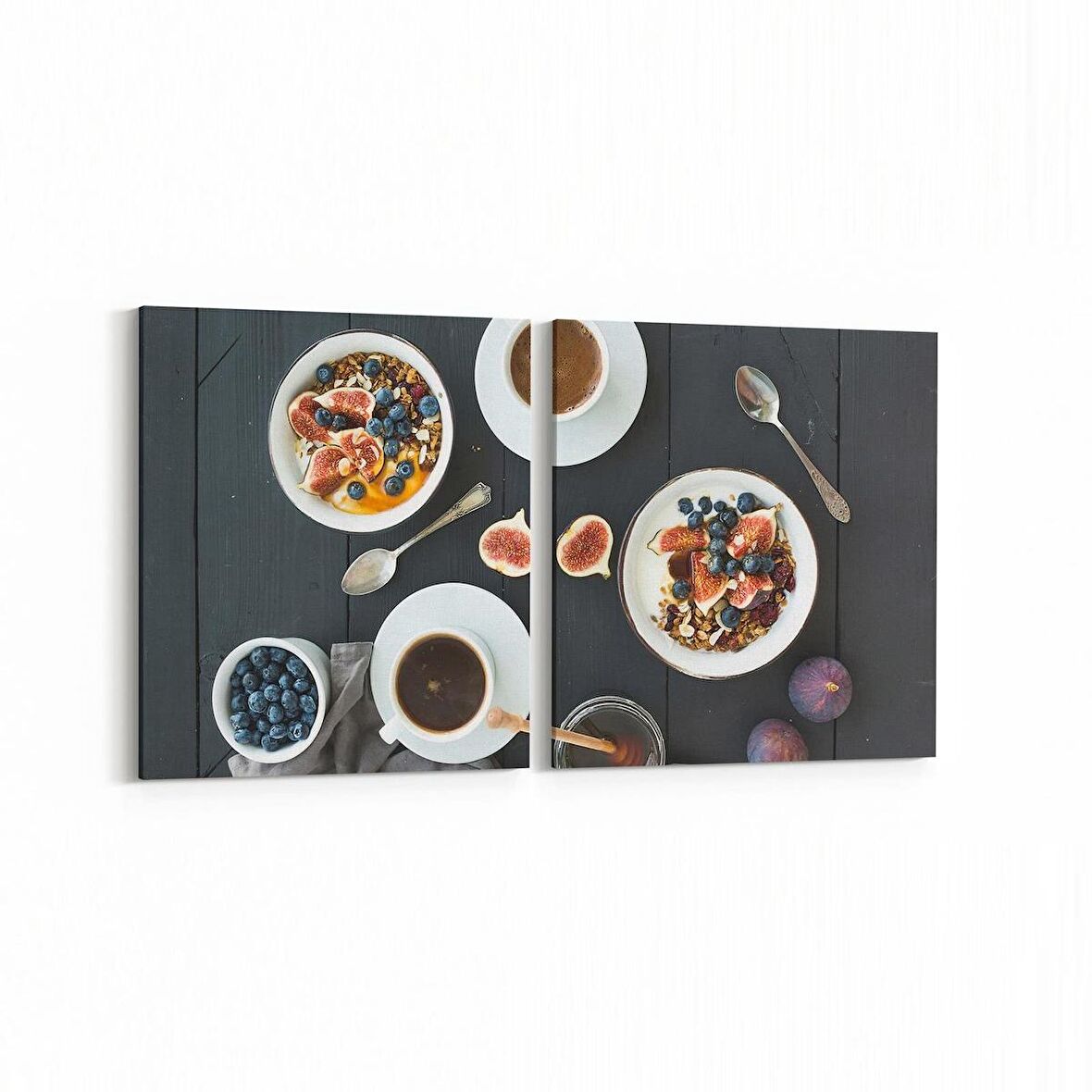 Olla 15162K2Y Gıda Görseli Kare 2'li Yatay Kanvas Tablo (Ölçü: 145X70)