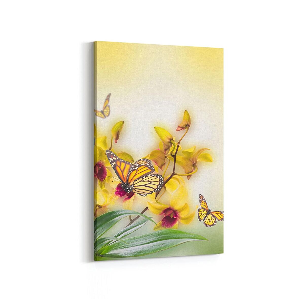 Olla 11695D Orkide Çiçek Görseli Dikey Kanvas Tablo (Ölçü: 60X90)