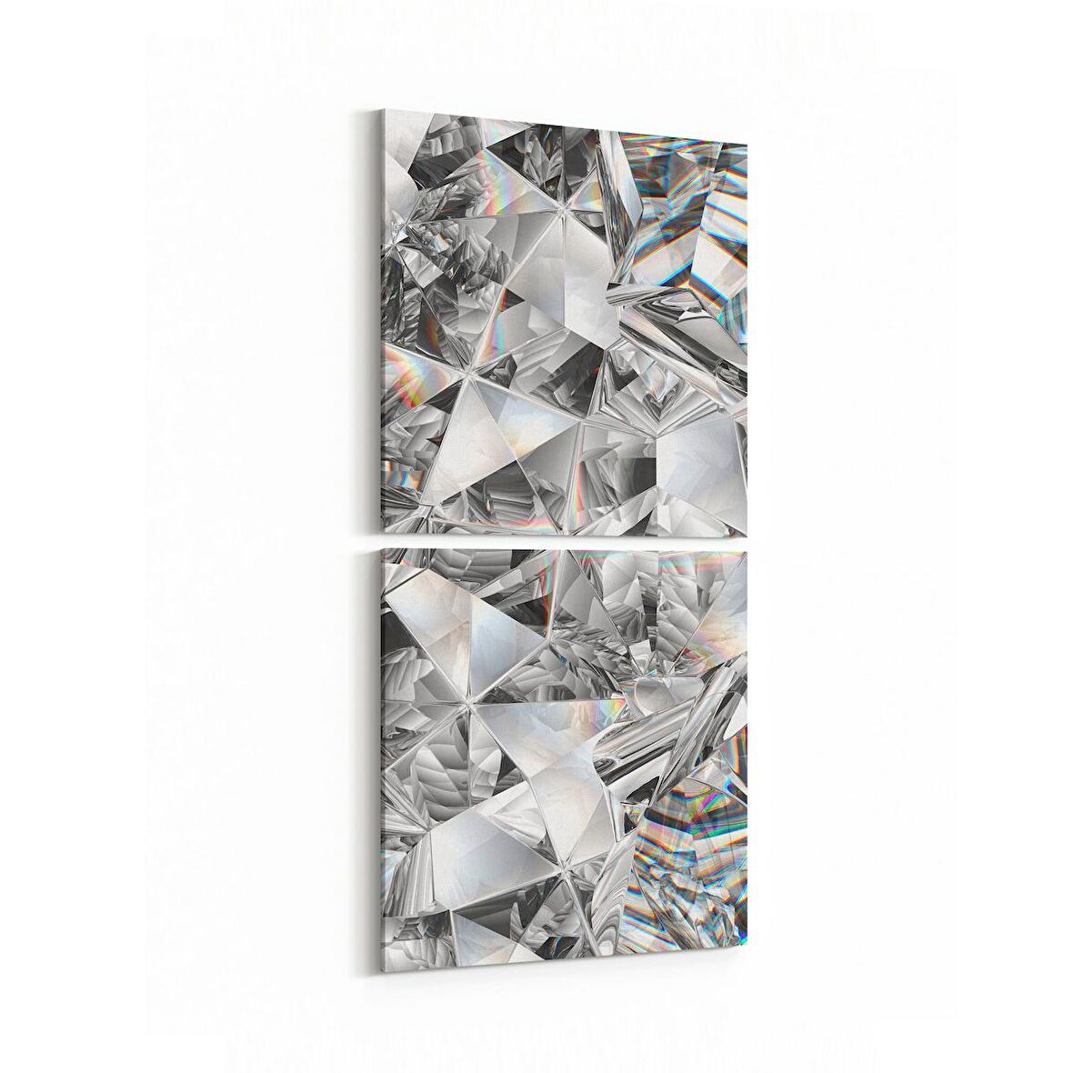 Olla 10209K2D Abstract Görsel Kare 2'li Dikey Kanvas Tablo (Ölçü: 30X65)