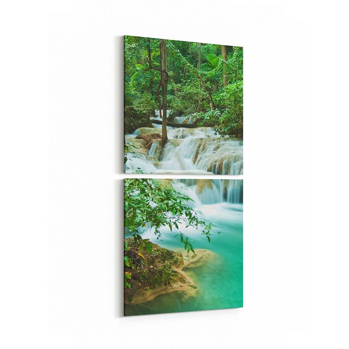 Olla 13300K2D Doğa / Manzara Görseli Kare 2'li Dikey Kanvas Tablo (Ölçü: 30X65)