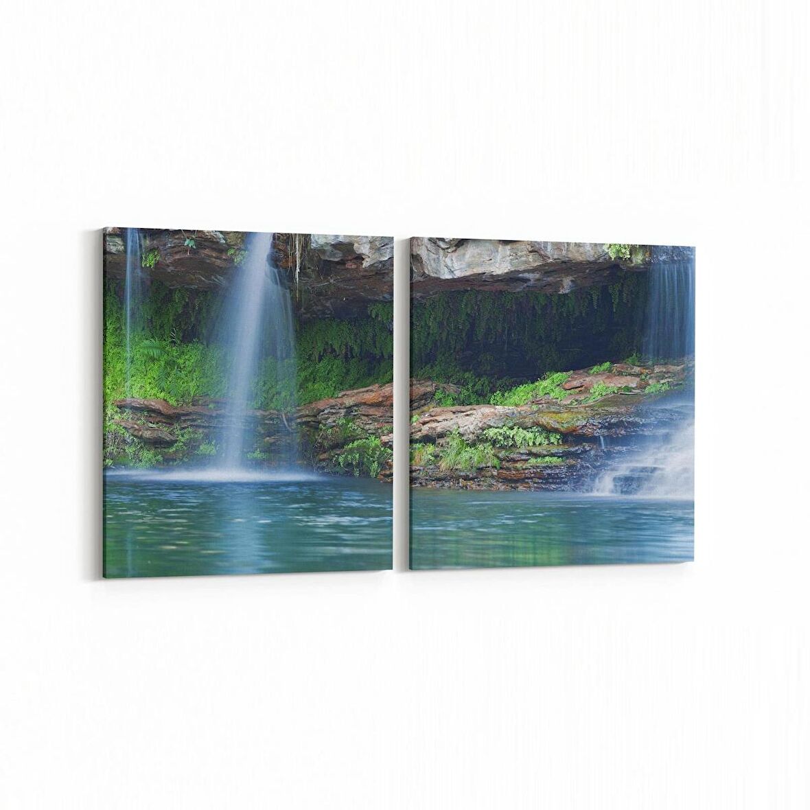 Olla 13972K2Y Doğa / Manzara Görseli Kare 2'li Yatay Kanvas Tablo (Ölçü: 125X60)
