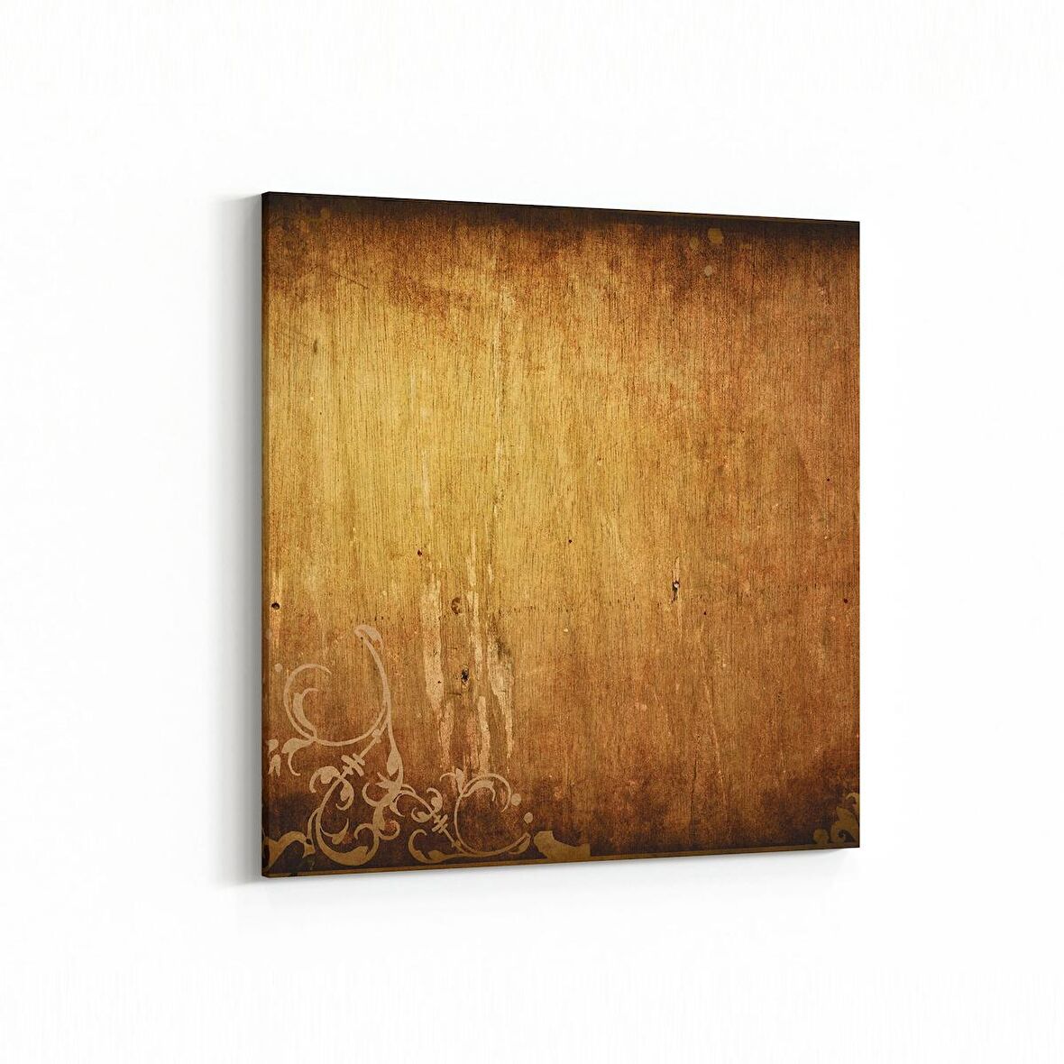 Olla 11986K Ahşap Desen Görseli Kare Kanvas Tablo (Ölçü: 25X25)