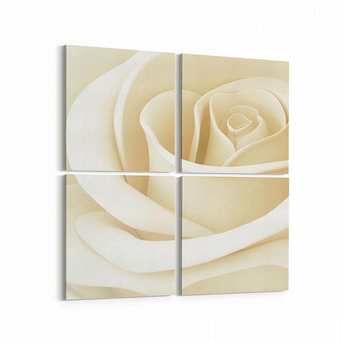 Olla 11643K4 Çiçek Görseli Kare 4'lü Kanvas Tablo (Ölçü: 65X65)