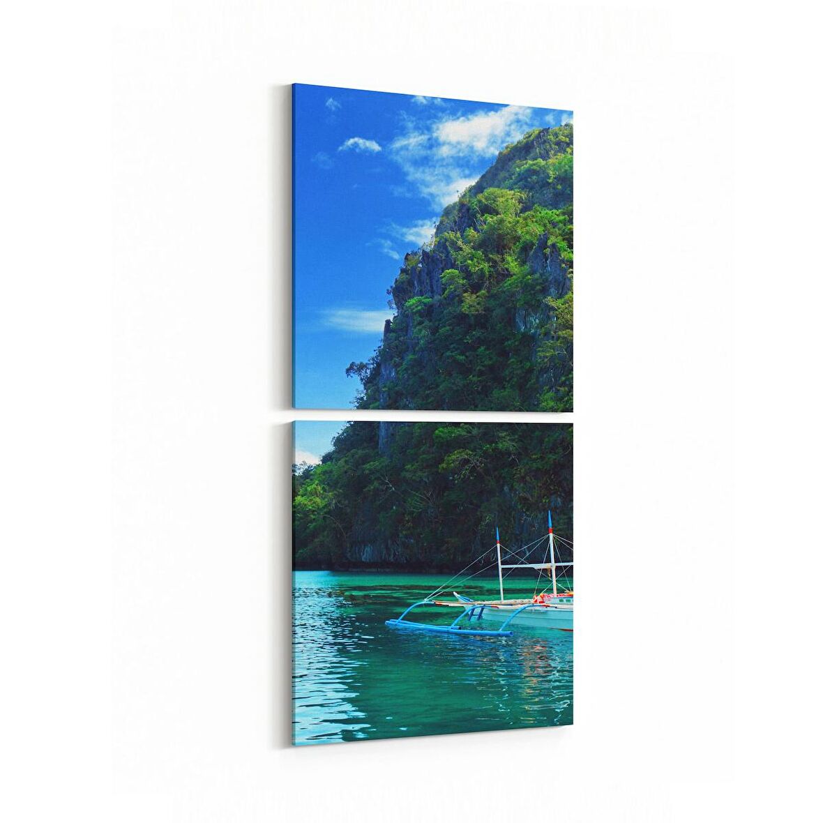 Olla 14527K2D Doğa / Manzara Görseli Kare 2'li Dikey Kanvas Tablo (Ölçü: 30X65)