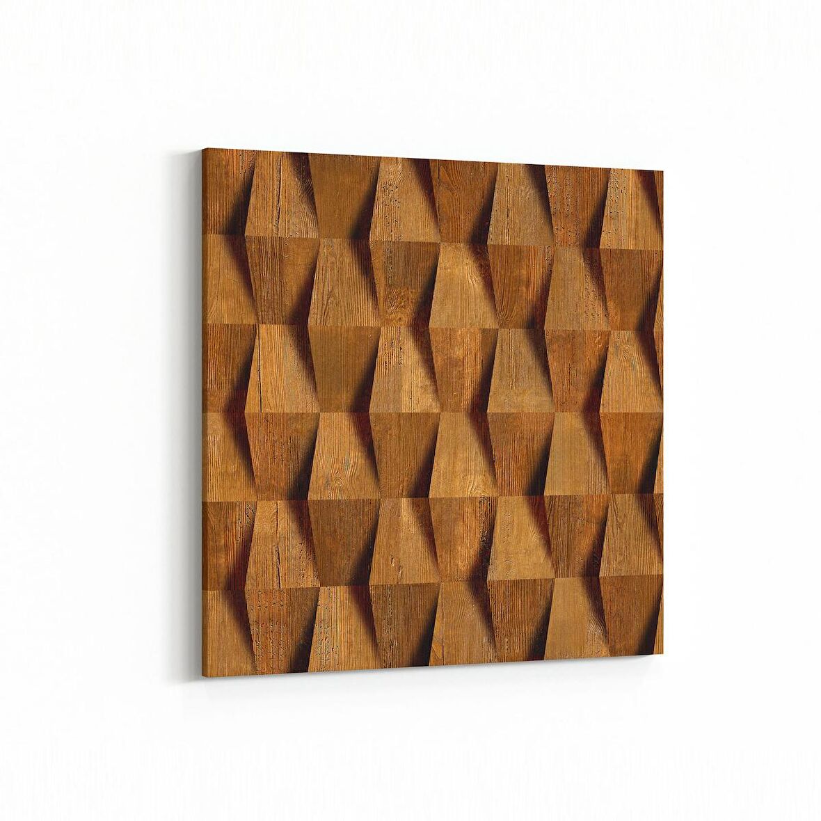 Olla 12001K Ahşap Desen Görseli Kare Kanvas Tablo (Ölçü: 25X25)