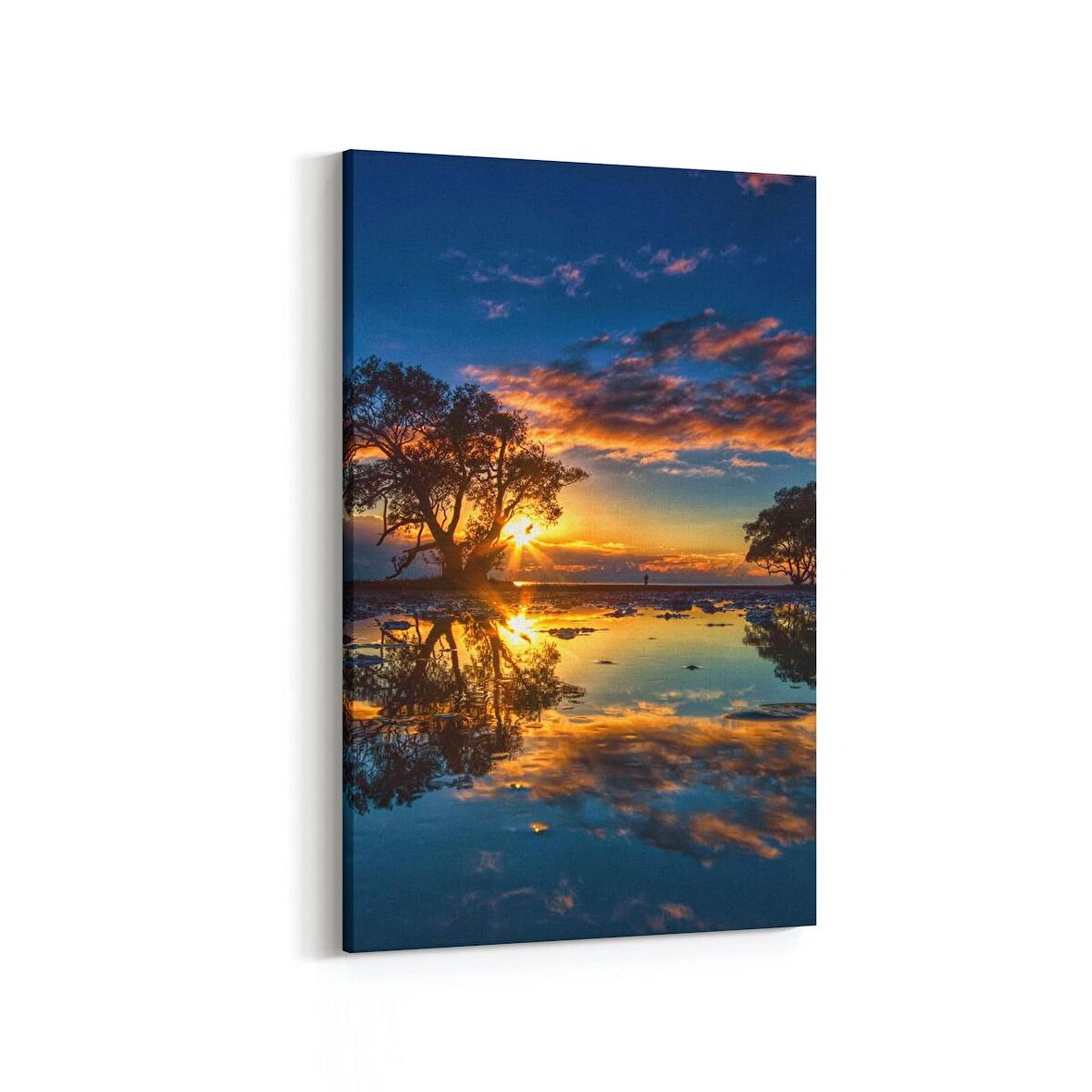 Olla 15943D Günbatımı Görseli Dikey Kanvas Tablo (Ölçü: 100X150)