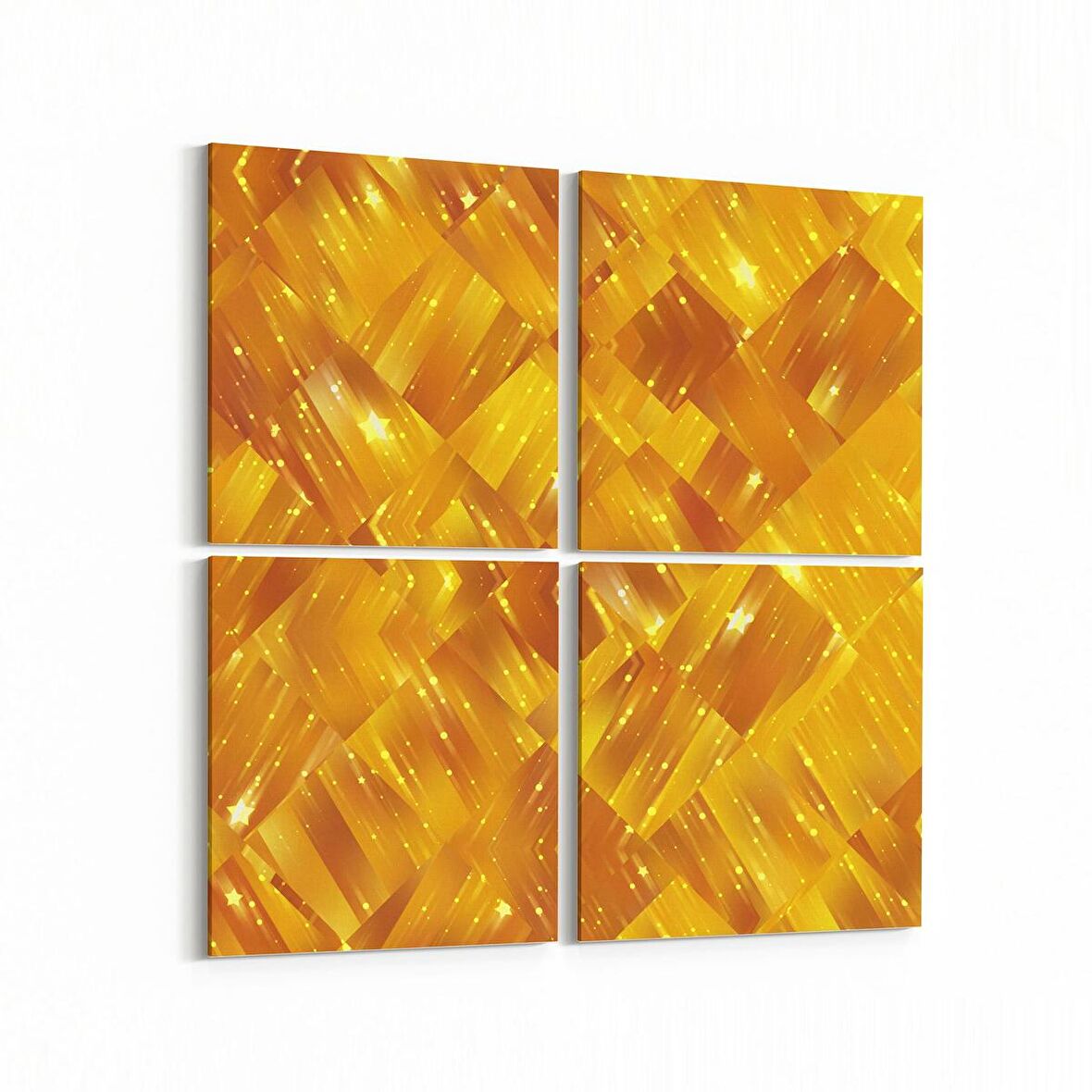 Olla 10372K4 Abstract Görsel Kare 4'lü Kanvas Tablo (Ölçü: 125X125)