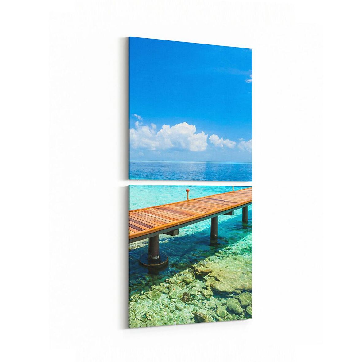 Olla 14197K2D Doğa / Manzara Görseli Kare 2'li Dikey Kanvas Tablo (Ölçü: 30X65)