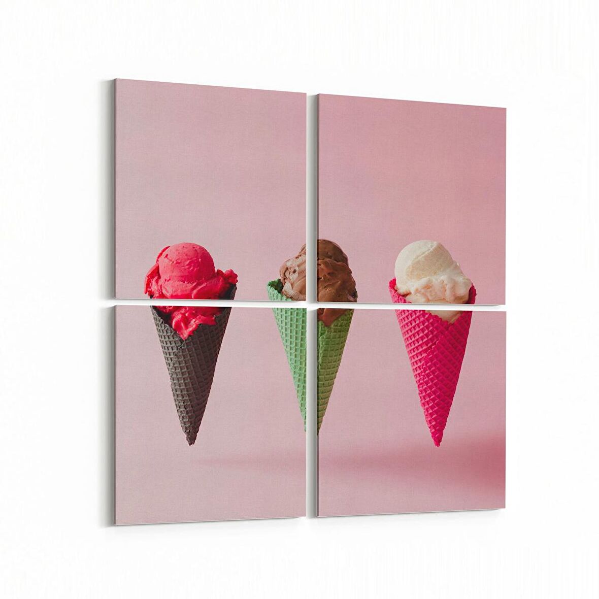 Olla 15276K4 Gıda Görseli Kare 4'lü Kanvas Tablo (Ölçü: 65X65)