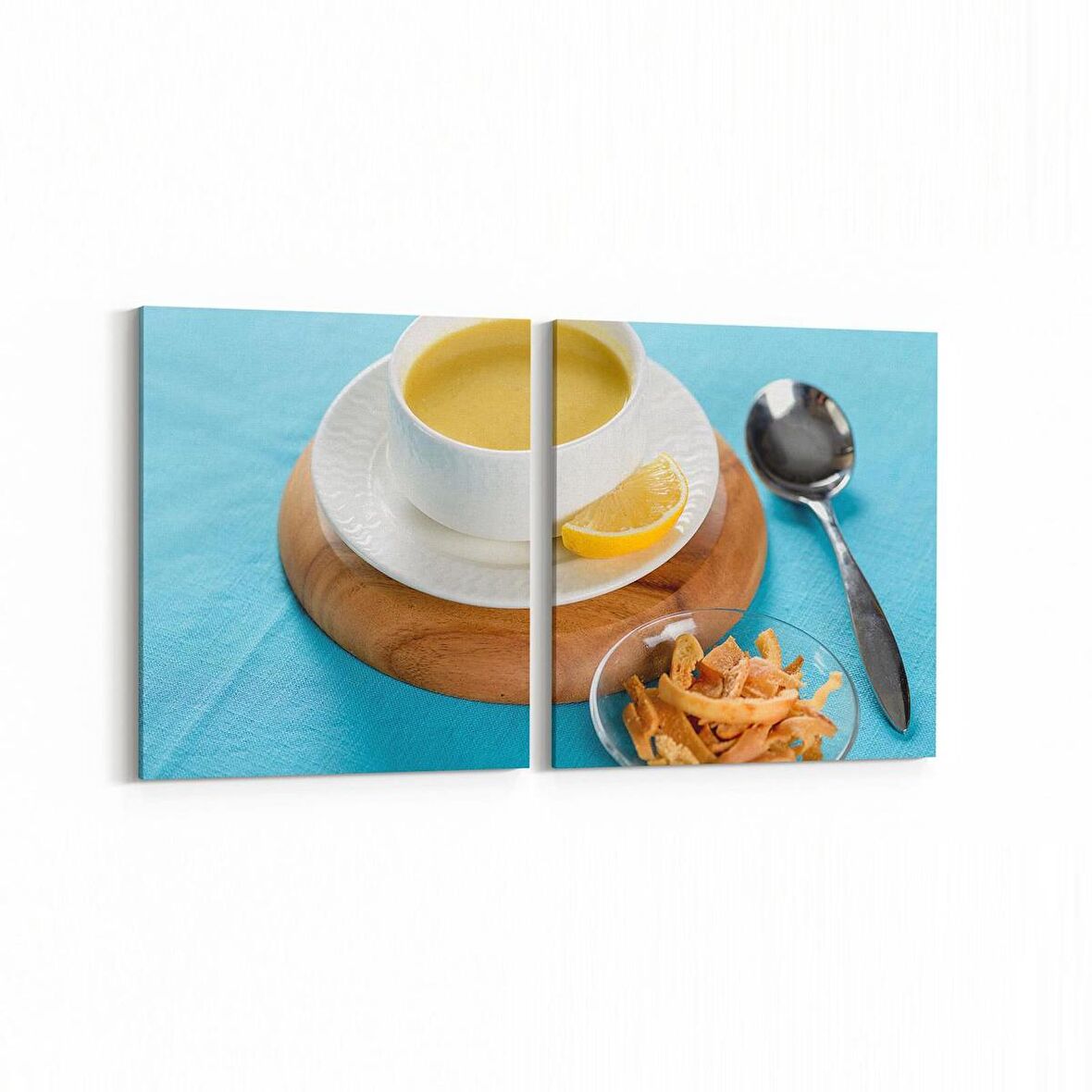 Olla 15164K2Y Gıda Görseli Kare 2'li Yatay Kanvas Tablo (Ölçü: 85X40)