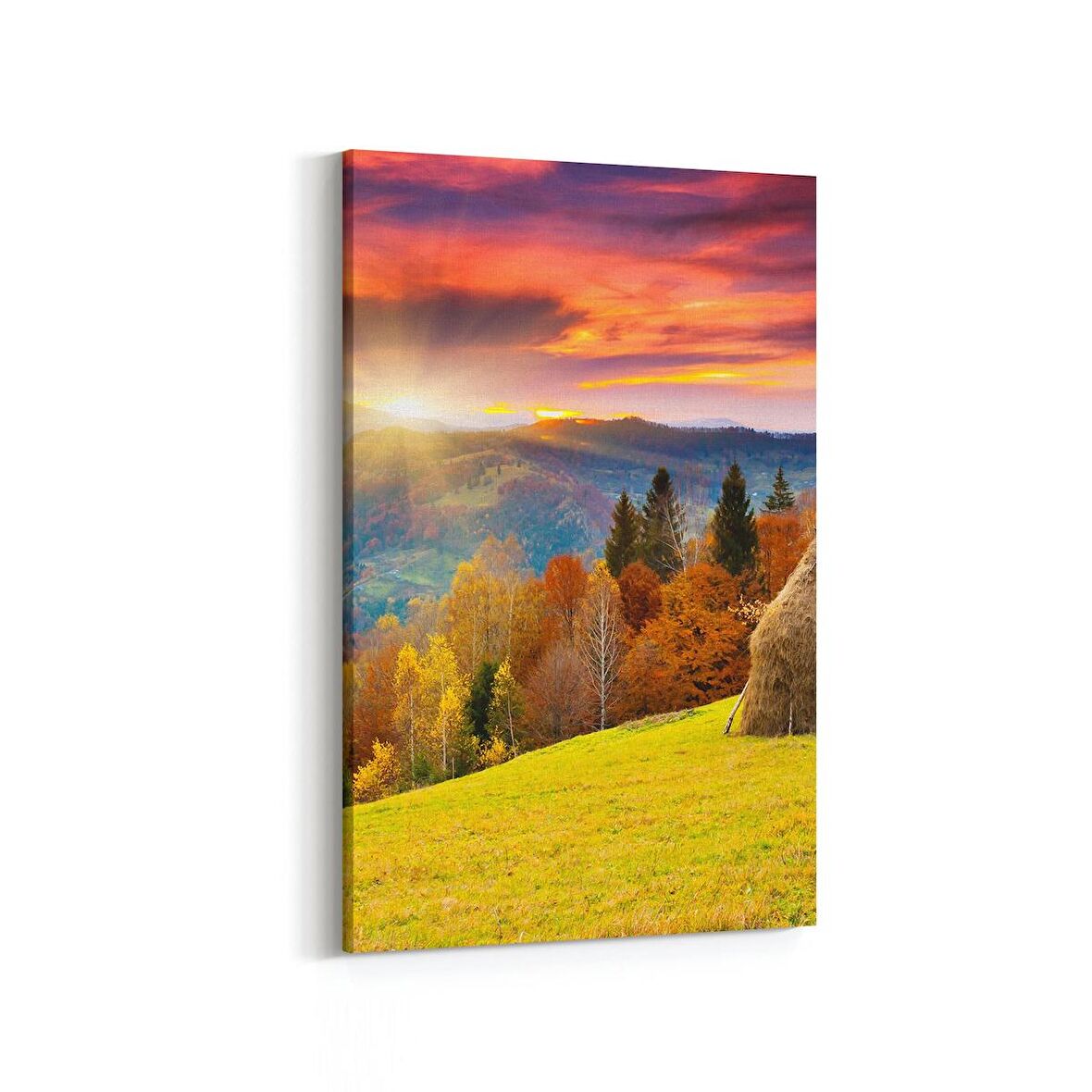 Olla 15918D Günbatımı Görseli Dikey Kanvas Tablo (Ölçü: 60X90)