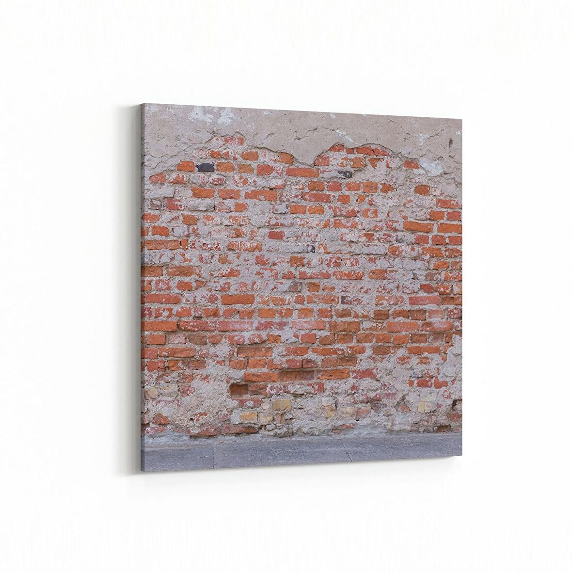 Olla 17323K Taş / Tuğla Görseli Kare Kanvas Tablo (Ölçü: 30X30)