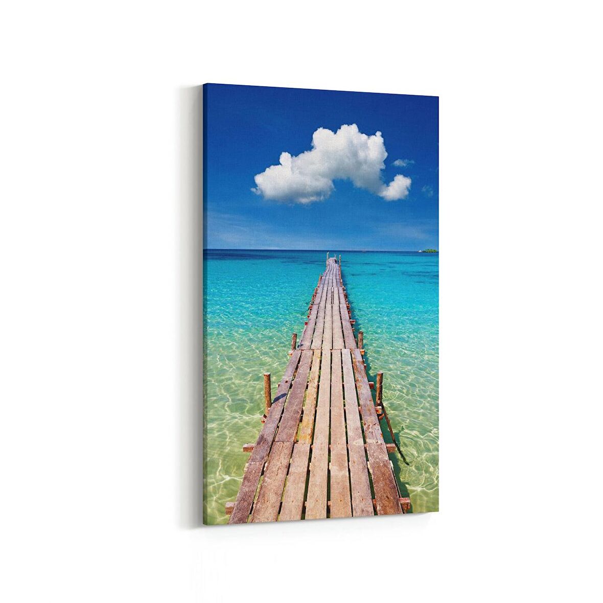 Olla 16514DD Kumsal / Sahil Görseli Dikey Dar Kanvas Tablo (Ölçü: 30X60)