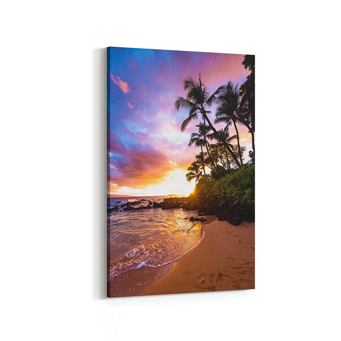 Olla 15931D Günbatımı Görseli Dikey Kanvas Tablo (Ölçü: 100X150)