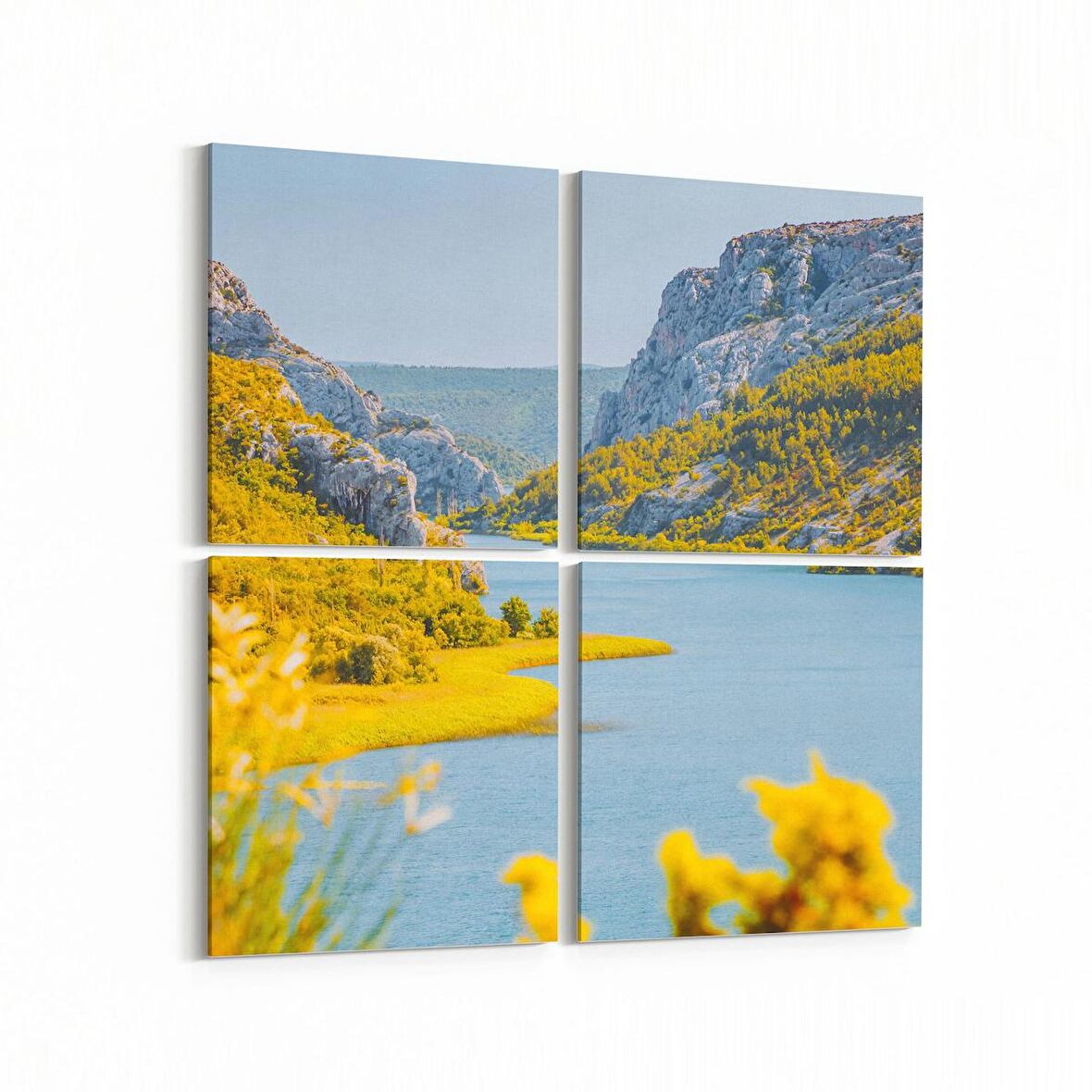 Olla 13408K4 Doğa / Manzara Görseli Kare 4'lü Kanvas Tablo (Ölçü: 65X65)