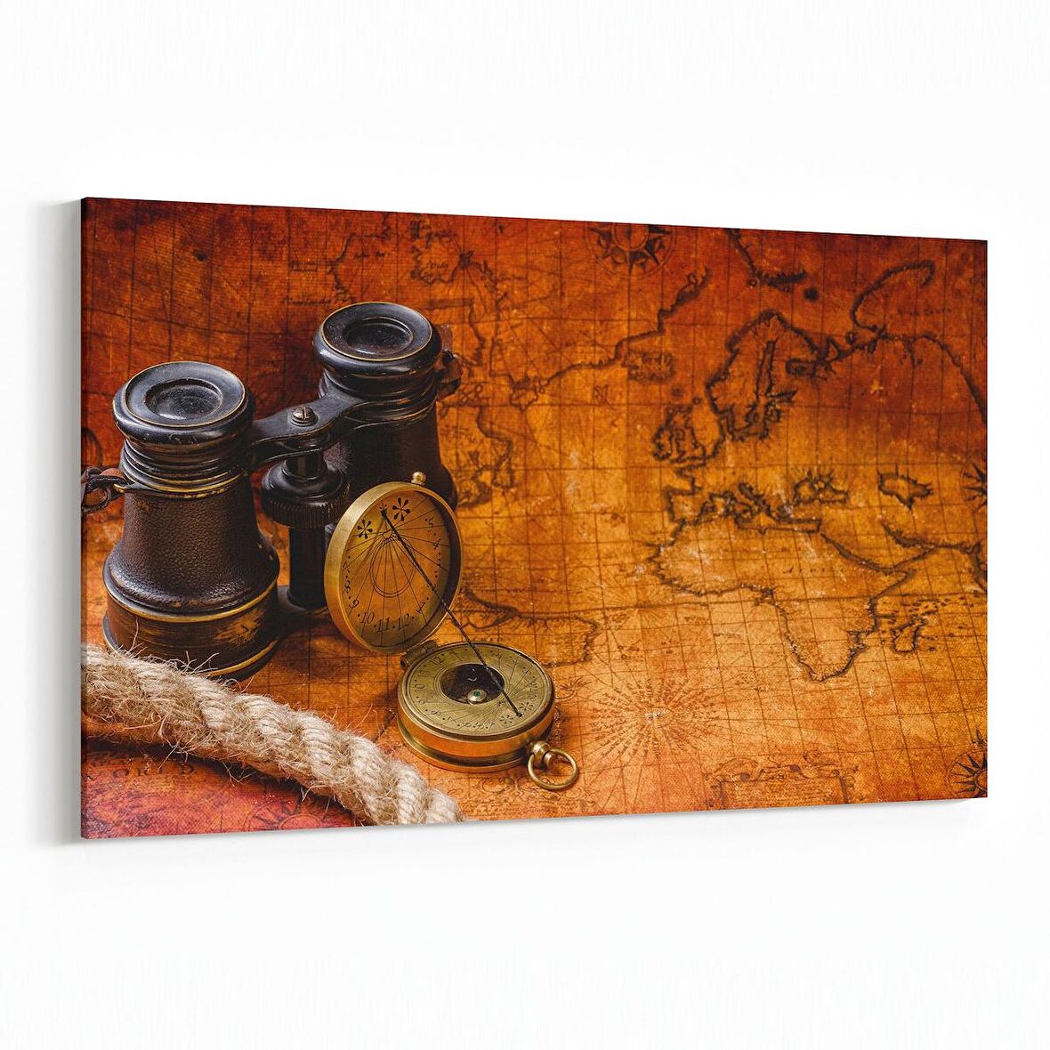 Olla 16201Y Harita Görseli Yatay Kanvas Tablo (Ölçü: 120X80)