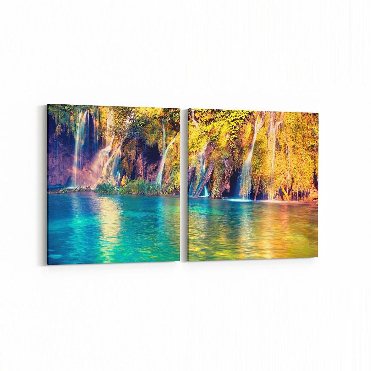 Olla 14271K2Y Doğa / Manzara Görseli Kare 2'li Yatay Kanvas Tablo (Ölçü: 125X60)