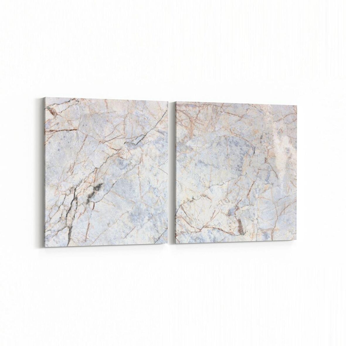 Olla 16706K2Y Mermer Desen Görsel Kare 2'li Yatay Kanvas Tablo (Ölçü: 125X60)
