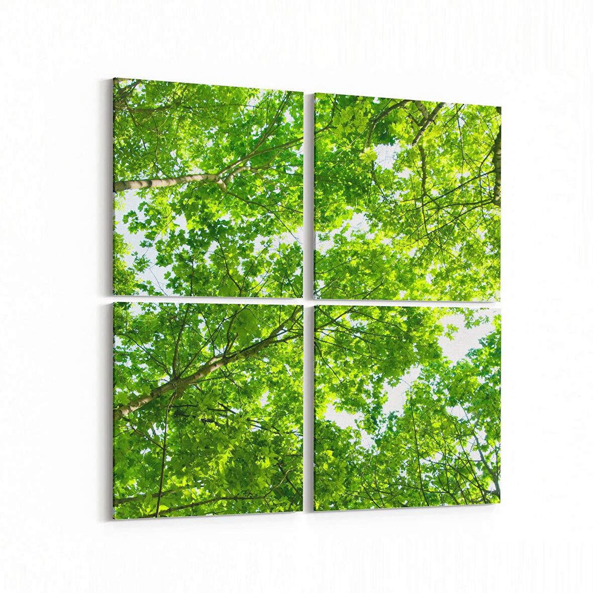 Olla 11045K4 Ağaç Görseli Kare 4'lü Kanvas Tablo (Ölçü: 145X145)