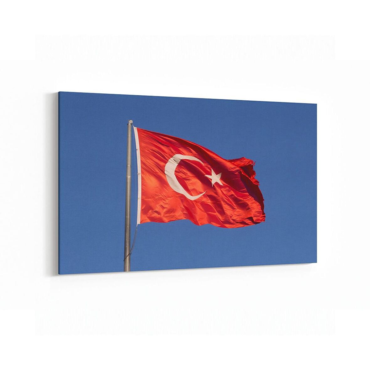 Olla 17585Y Türk Bayrağı Görseli Yatay Kanvas Tablo (Ölçü: 45X30)