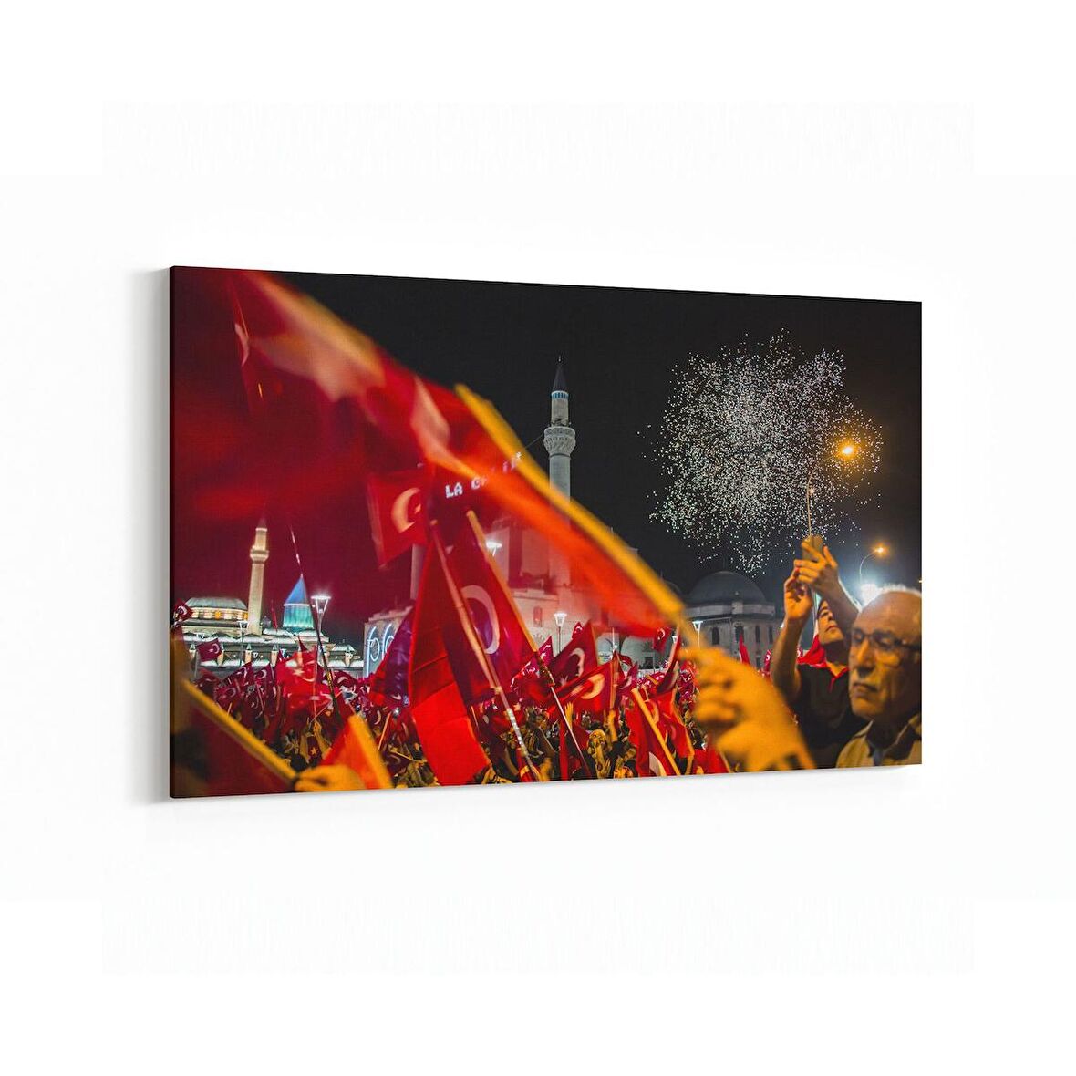 Olla 17570Y Türk Bayrağı Görseli Yatay Kanvas Tablo (Ölçü: 90X60)