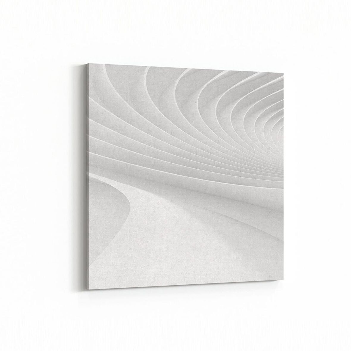 Olla 10449K Beyaz Kabartma Görseli Kare Kanvas Tablo (Ölçü: 25X25)