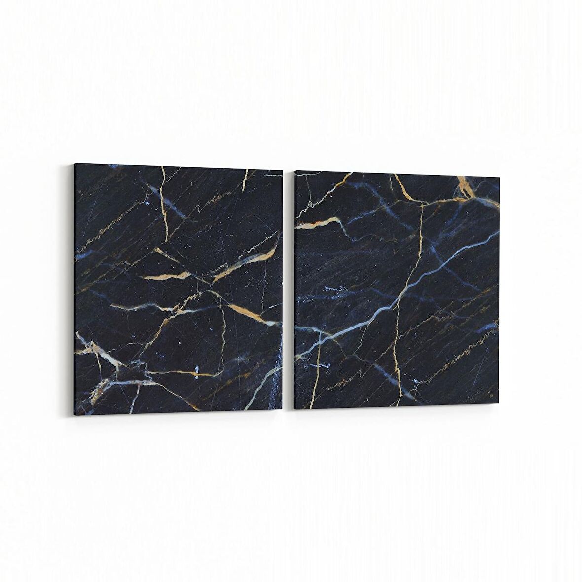 Olla 16712K2Y Mermer Desen Görsel Kare 2'li Yatay Kanvas Tablo (Ölçü: 85X40)