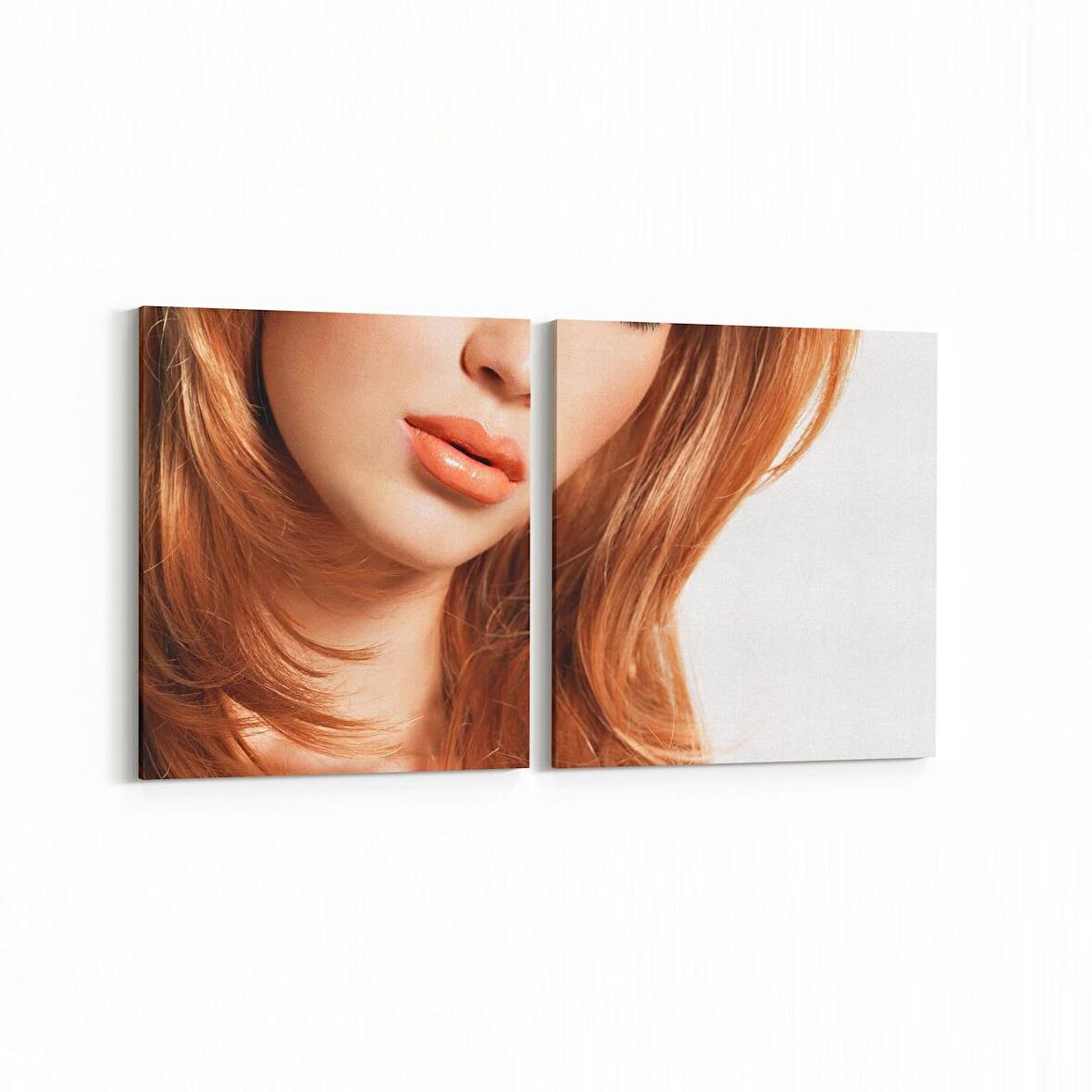 Olla 16941K2Y Model / Manken Görseli 2'li Yatay Kanvas Tablo (Ölçü: 145X70)