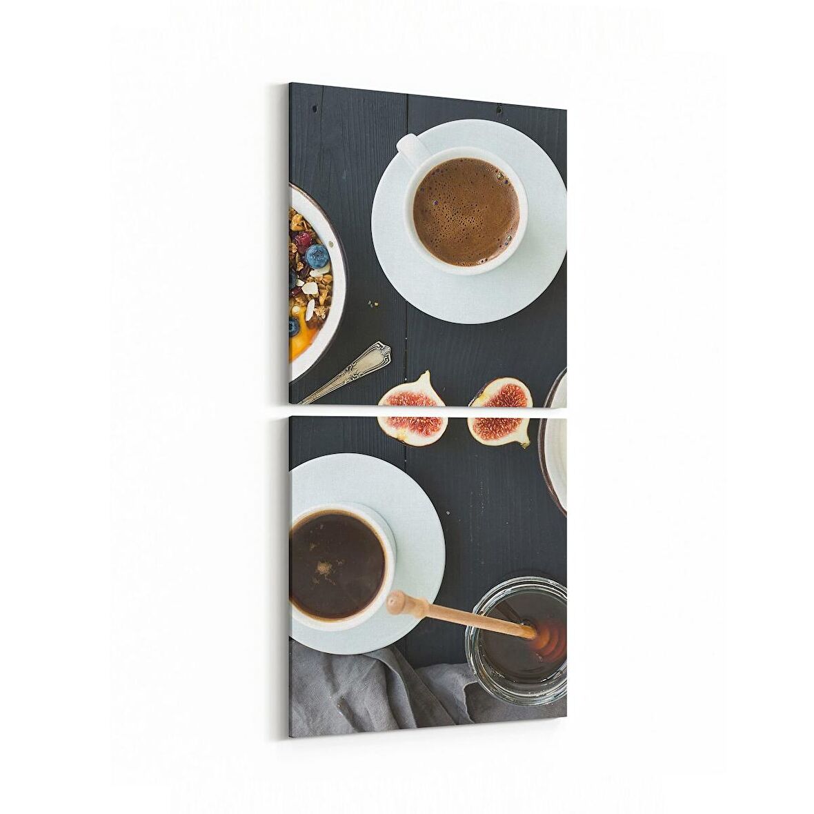 Olla 15162K2D Gıda Görseli 2'li Dikey Kanvas Tablo (Ölçü: 30X65)