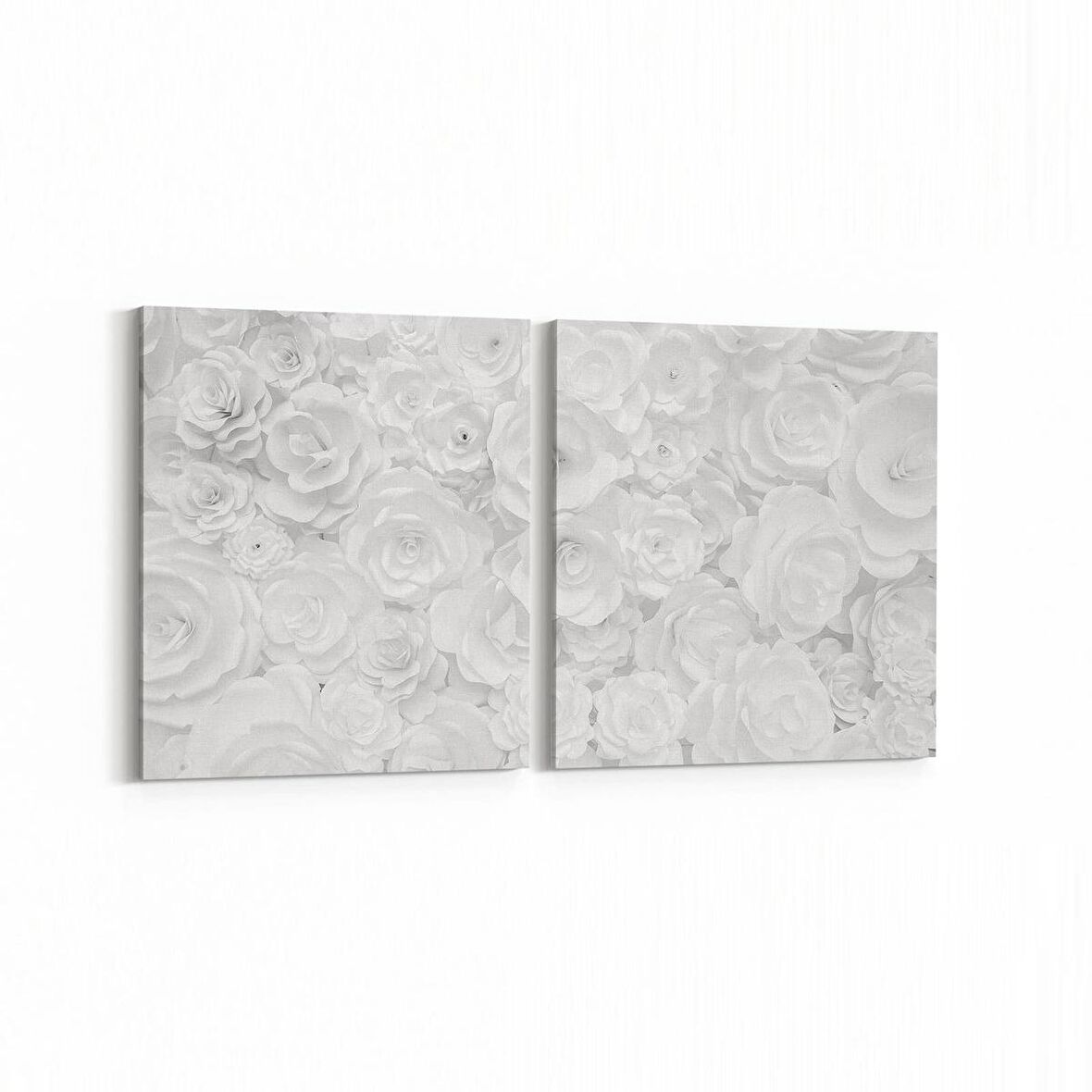 Olla 11618K2Y Çiçek Görseli Kare 2'li Yatay Kanvas Tablo (Ölçü: 65X30)