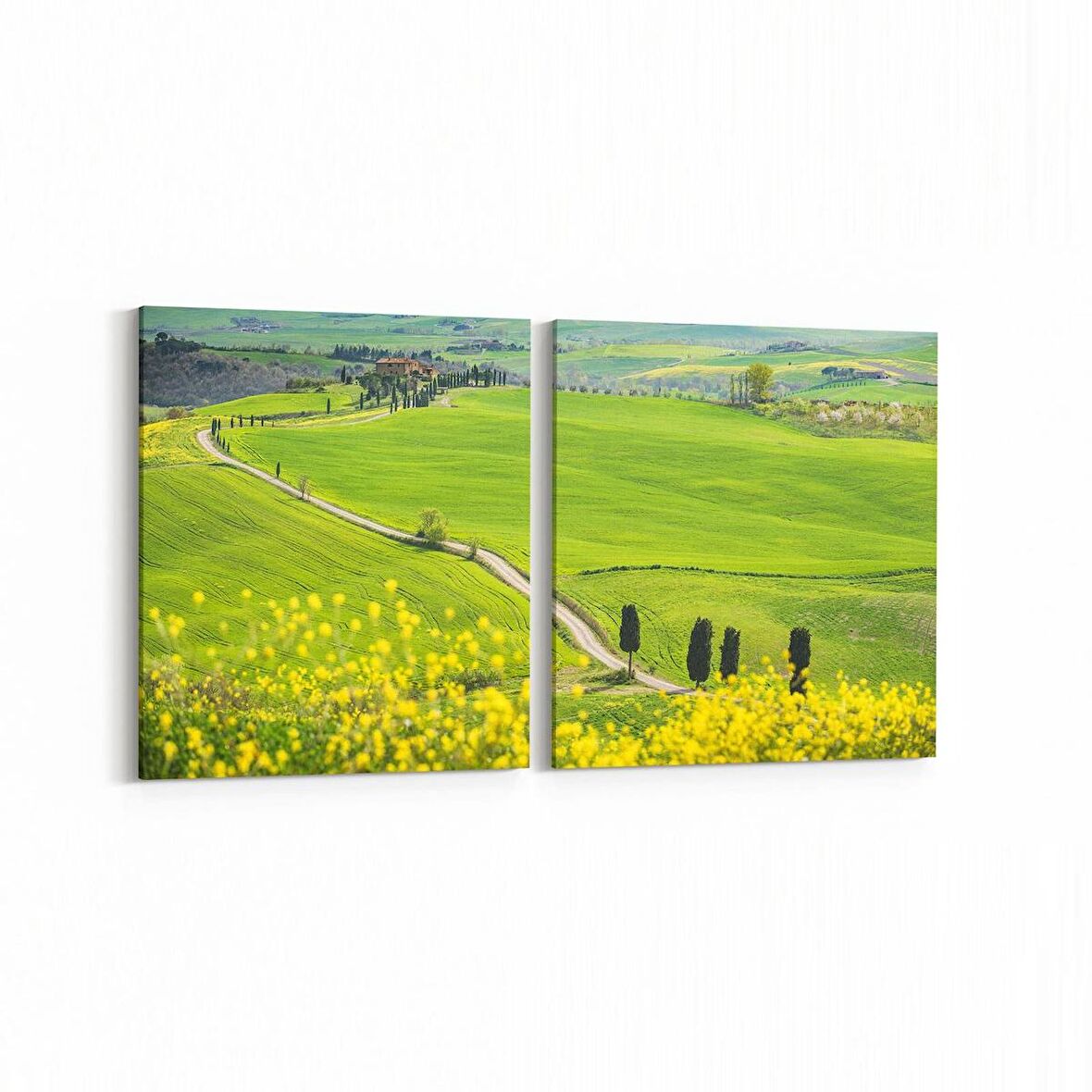 Olla 14007K2Y Doğa / Manzara Görseli Kare 2'li Yatay Kanvas Tablo (Ölçü: 125X60)