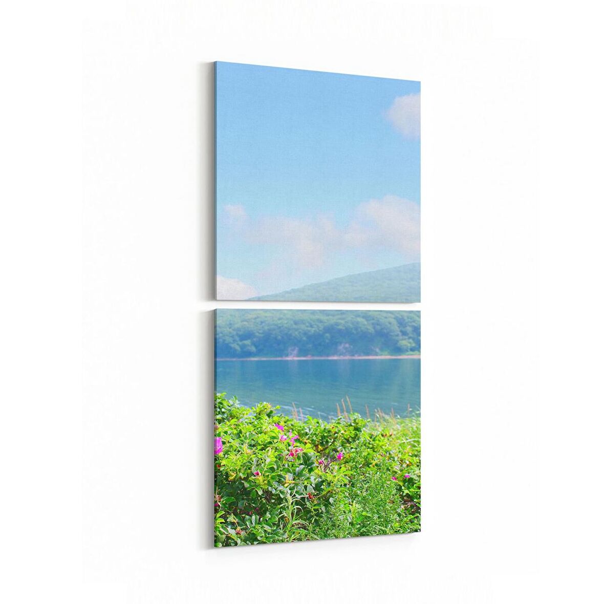 Olla 14012K2D Doğa / Manzara Görseli Kare 2'li Dikey Kanvas Tablo (Ölçü: 30X65)