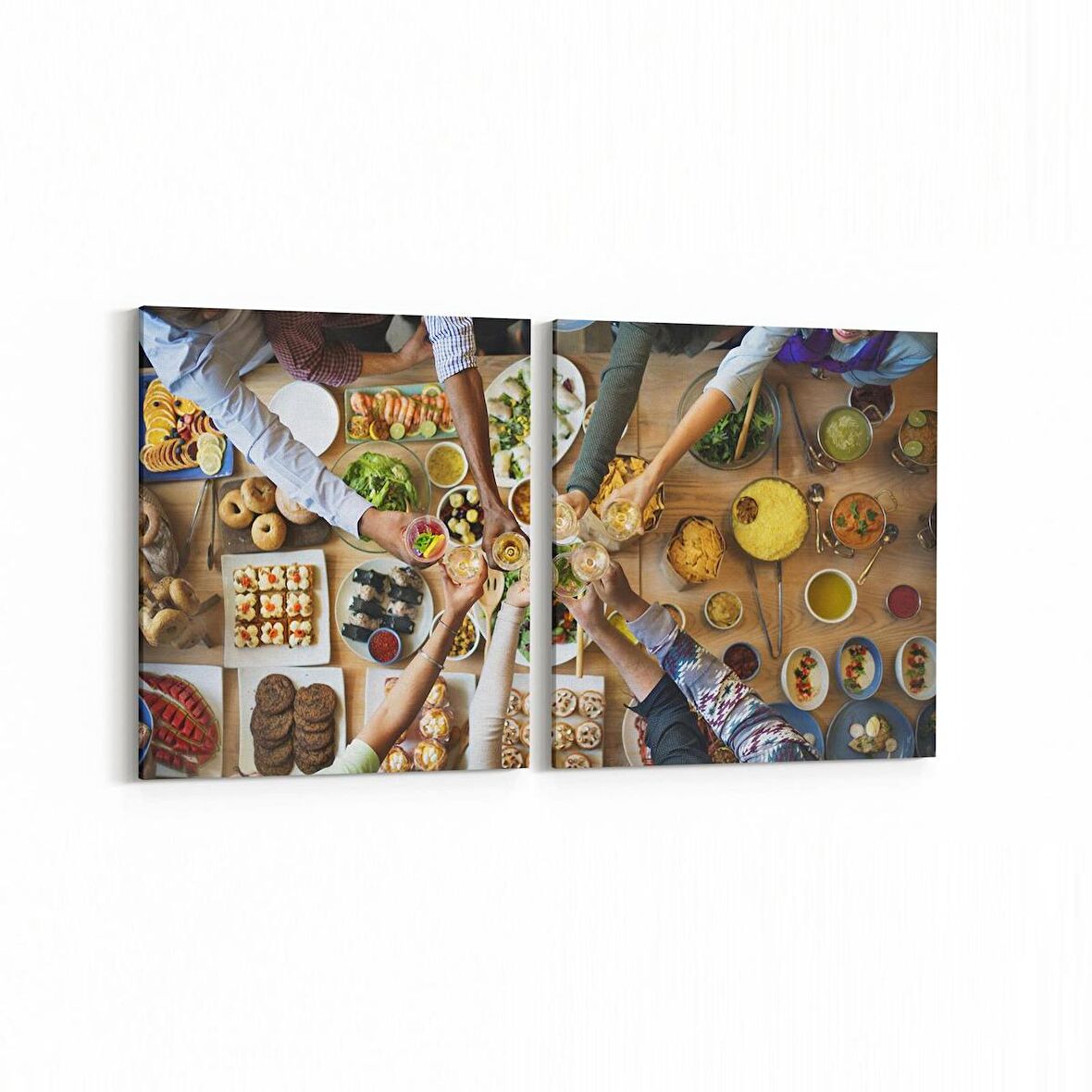 Olla 15180K2Y Gıda Görseli Kare 2'li Yatay Kanvas Tablo (Ölçü: 65X30)