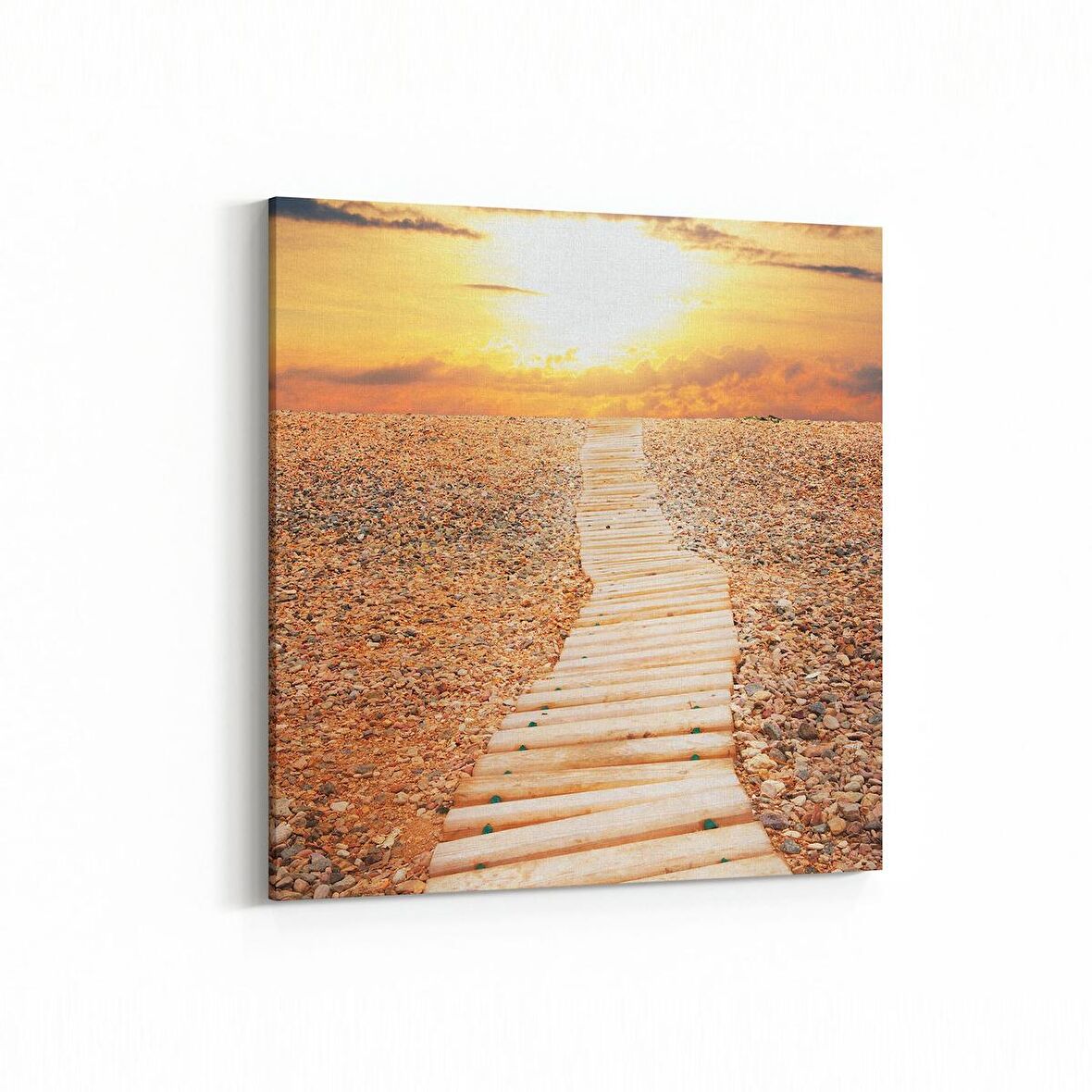 Olla 16089K Günbatımı Görseli Kare Kanvas Tablo (Ölçü: 30X30)