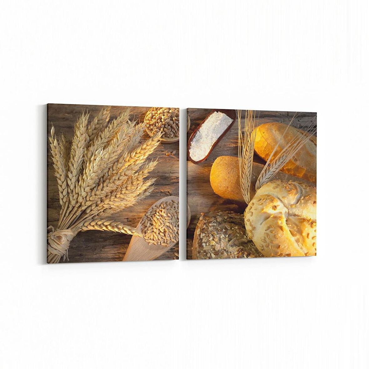 Olla 15045K2Y Gıda Görseli Kare 2'li Yatay Kanvas Tablo (Ölçü: 105X50)