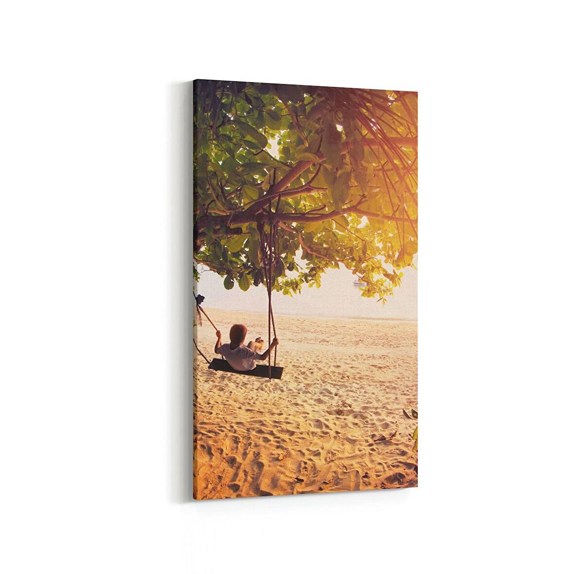 Olla 16029DD Günbatımı Görseli Dikey Dar Kanvas Tablo (Ölçü: 60X120)