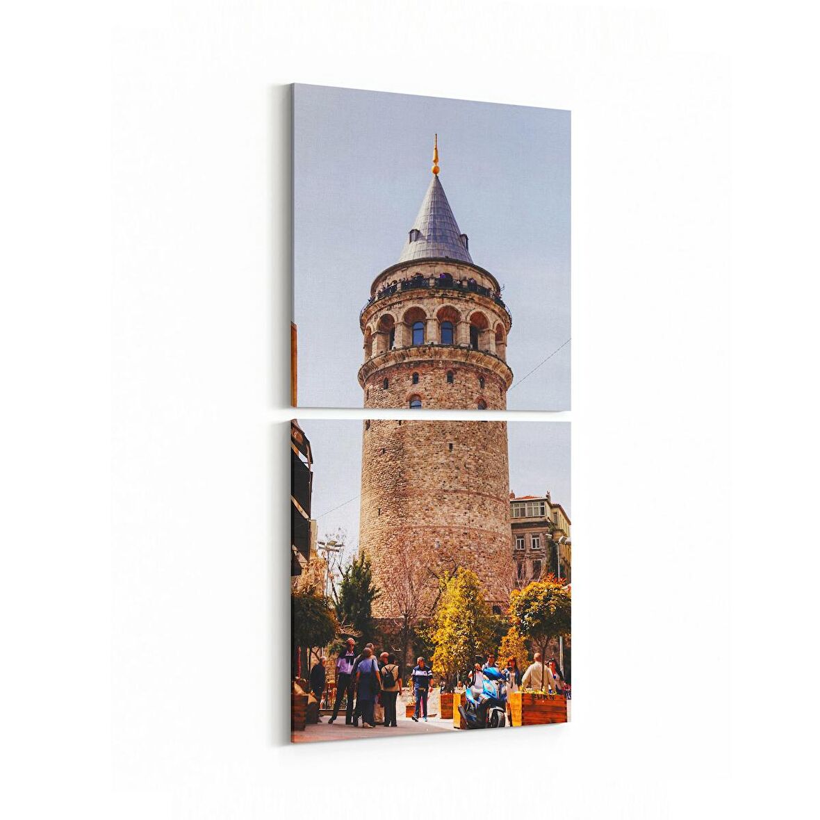 Olla 18174KD Yapı Görseli Kare 2'li Dikey Kanvas Tablo (Ölçü: 30X65)