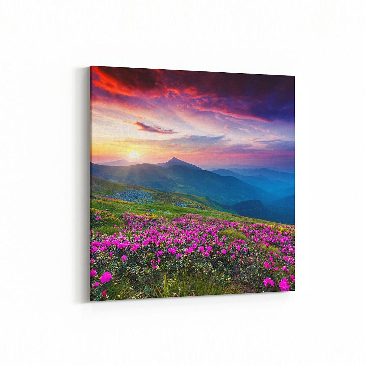 Olla 15971K Günbatımı Görseli Kare Kanvas Tablo (Ölçü: 25X25)