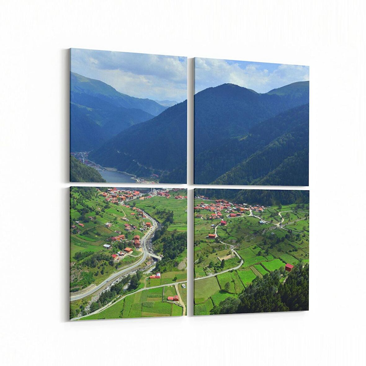 Olla 13985K4 Doğa / Manzara Görseli Kare 4'lü Kanvas Tablo (Ölçü: 105X105)