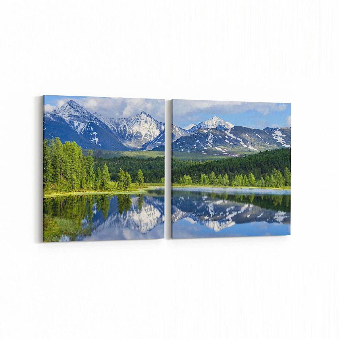 Olla 13172K2Y Doğa / Manzara Görseli Kare 2'li Yatay Kanvas Tablo (Ölçü: 145X70)