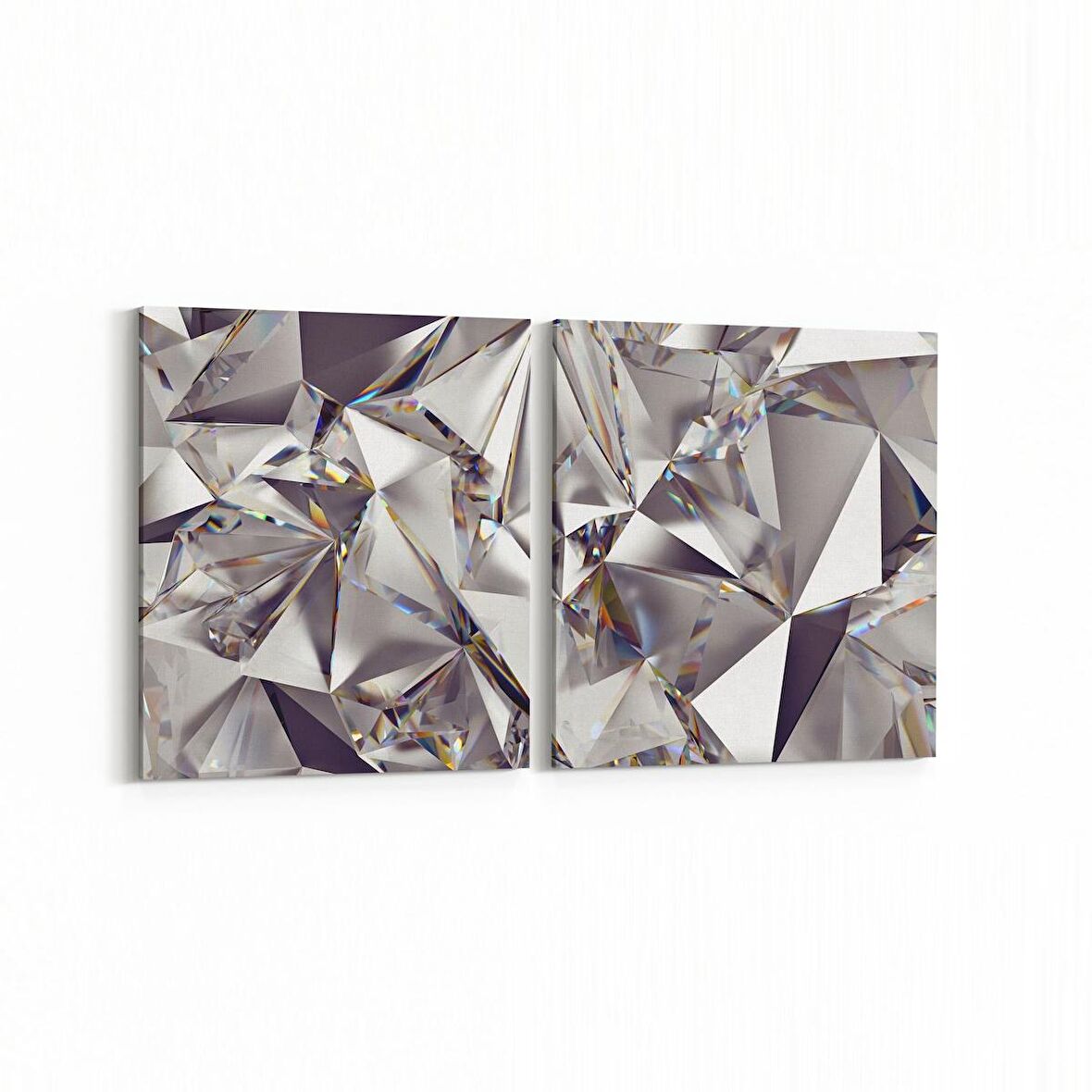 Olla 10091K2Y Abstract Görsel Kare 2'li Yatay Kanvas Tablo (Ölçü: 125X60)