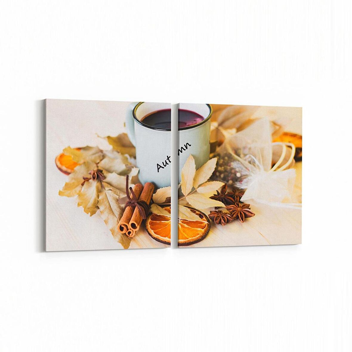 Olla 15017K2Y Gıda Görseli Kare 2'li Yatay Kanvas Tablo (Ölçü: 85X40)